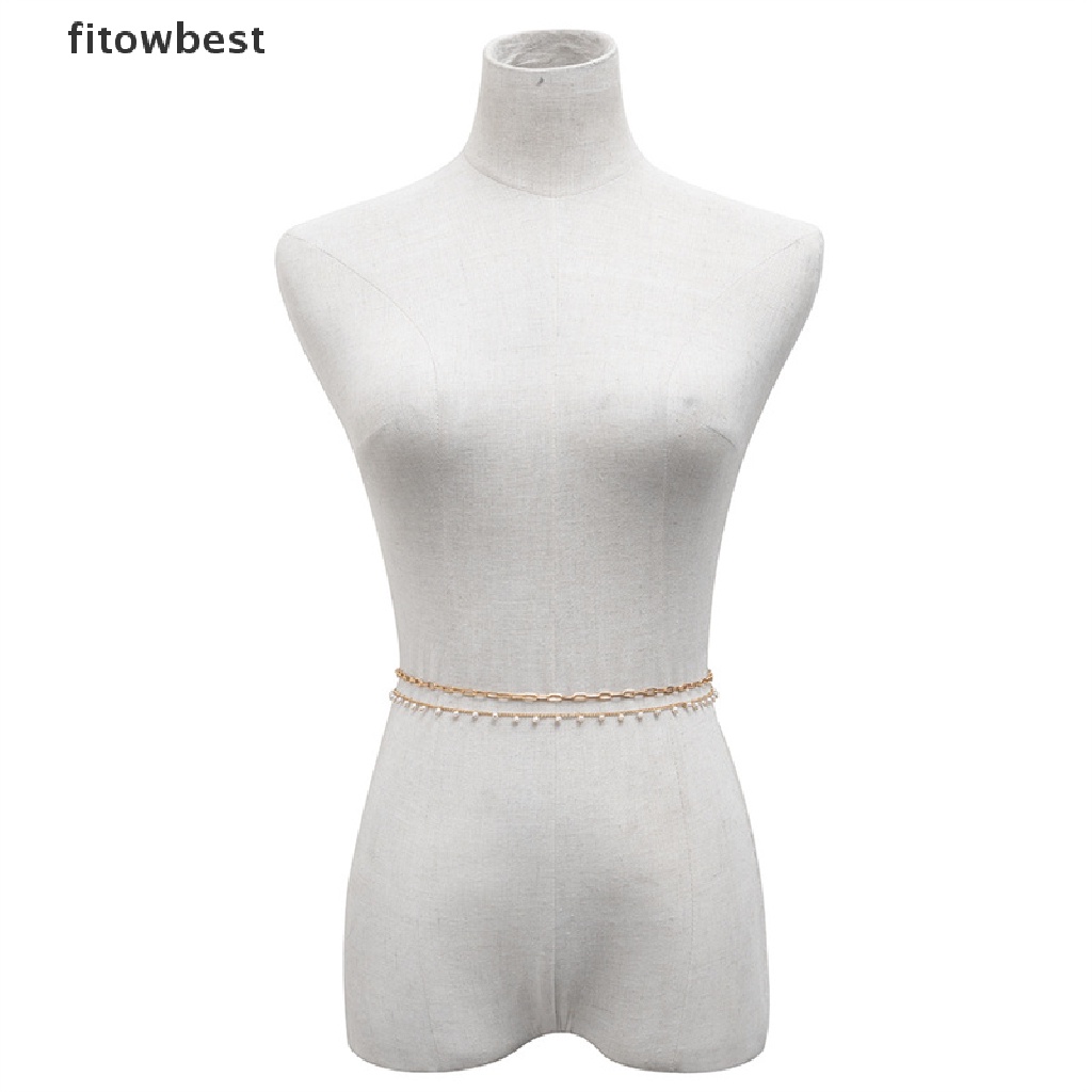 Dây Đeo Hông Nhiều Lớp Đính Ngọc Trai Phong Cách Hip Hop Quyến Rũ Cho Nữ