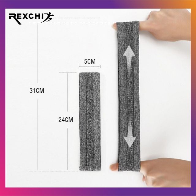 Băng đô trán thể thao chặn mồ hôi headband nam nữ thời trang co giãn chống trượt bản 5cm Rexchi