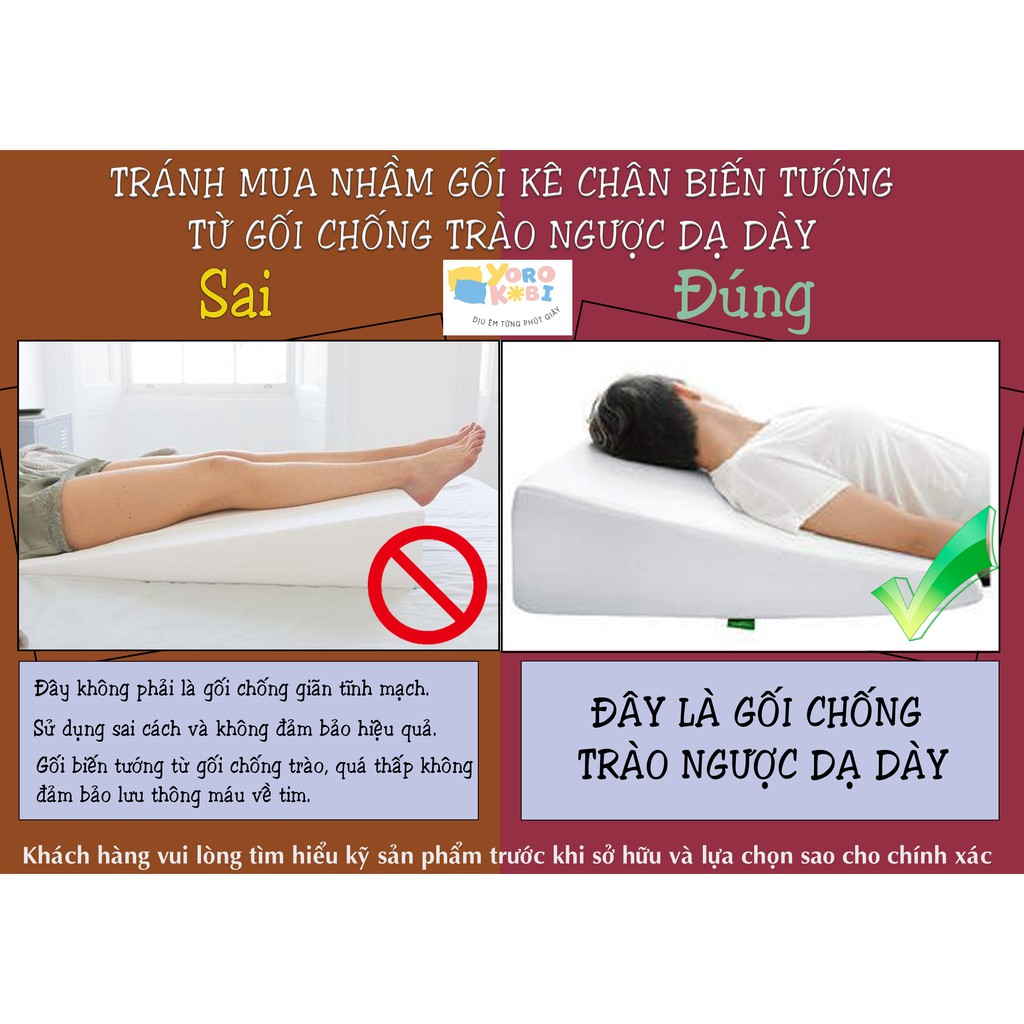 TEM CHÍNH HÃNG Gối Kê Chân Chống Giãn Tĩnh Mạch Chuyên Dụng Yorokobi KT 25&28CM - Đánh Giá Thật, Lượt Mua Thật