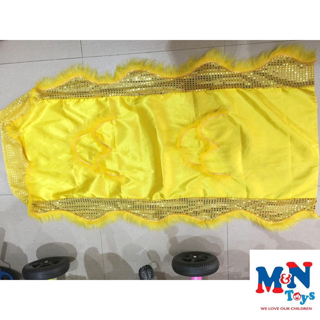 Đuôi Lân Viền Kim Sa Cỡ Trung (màu vàng) 70cm x 145 cm đính vào đầu lân múa Trung Thu