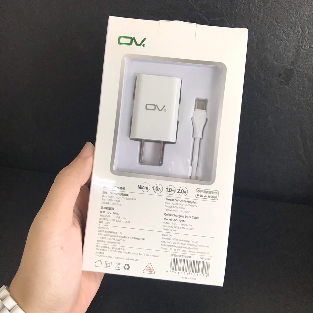 Bộ sạc OV đầu USB , Micro USB cho các dòng điện thoại Android BH 6 tháng