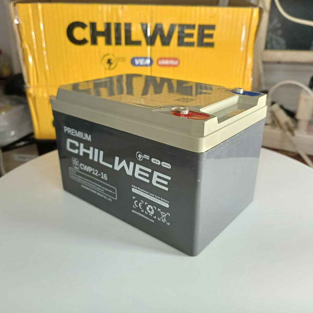 ẮC QUY XE ĐẠP ĐIỆN CHILWEE 12V 16Ah DÒNG NÂNG CAO CÔNG SUẤT, LOA KÉO, THẮP ĐÈN LED, XE ĐIỆN TRẺ EM