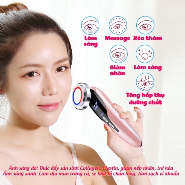 Máy Điện Di Đẩy Tinh Chất Massage Nâng Cơ Mặt, Máy Tẩy Trang - Máy massage mặt tẩy sạch da chết - MXM3