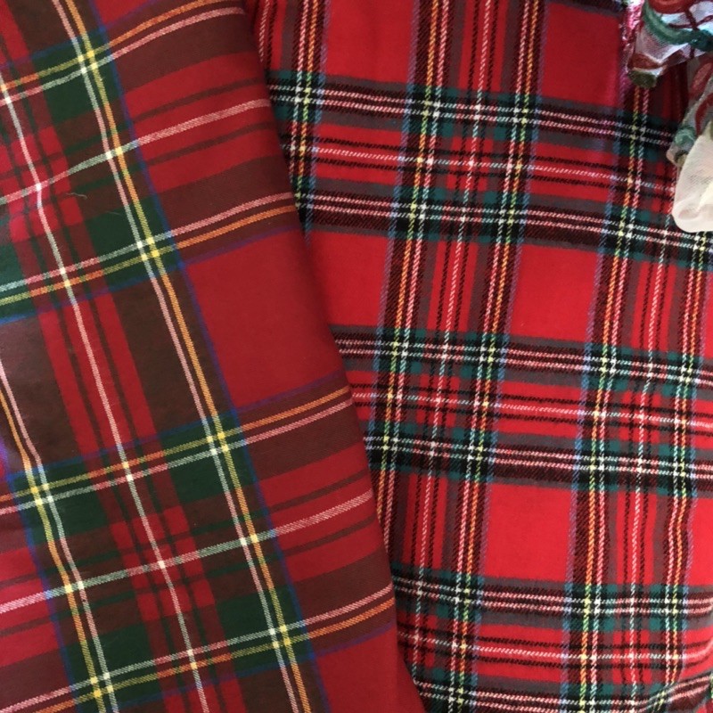 Combo 2m VẢI THô tuytxi CÀ BÔNG CARO KẺ ĐỎ XANH GIÁNG SINH