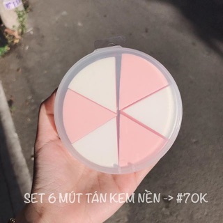 SET 6 BÔNG MÚT ĐÁNH KEM NỀN MOSHI MOSHI