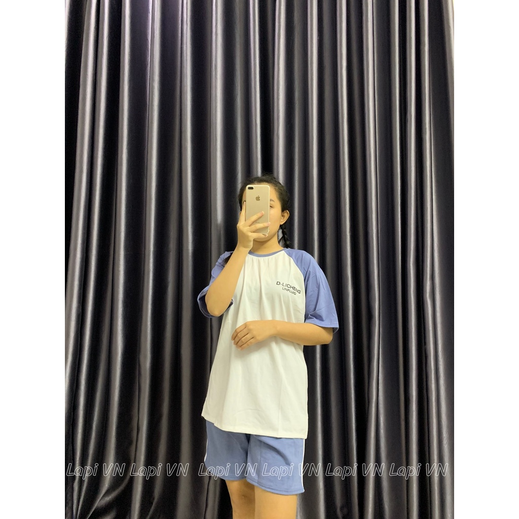 Đồ Bộ Thể Thao Nam Nữ Mặc Nhà D-LICHENG Phong Cách Ulzzang- Lapi Vn, Set 3 Sọc Unisex, Freesize Chất Cotton Không Phai