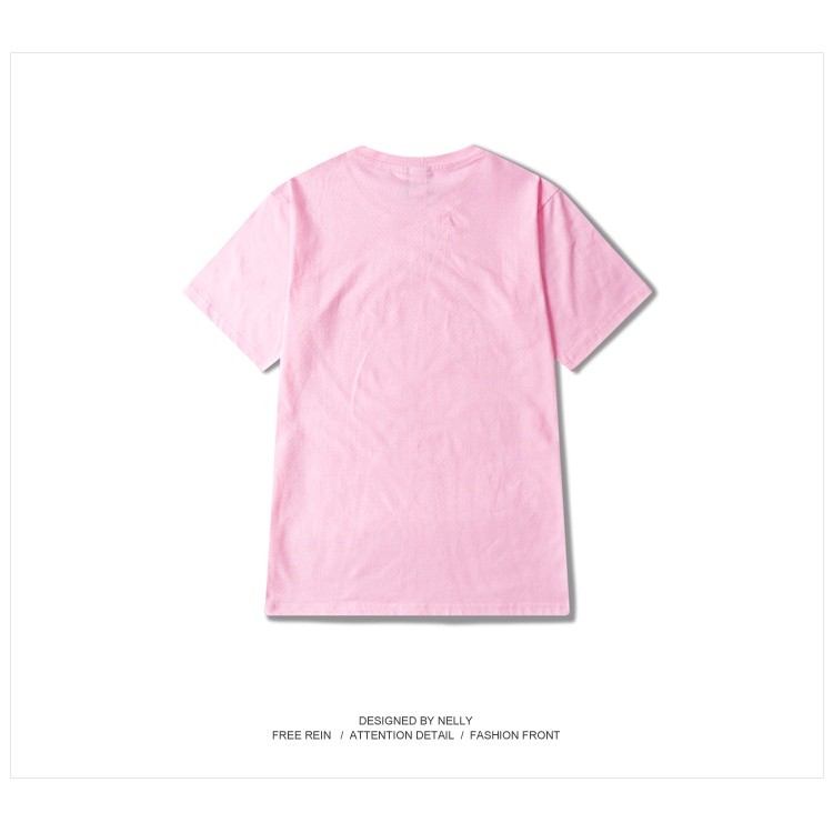 Áo phông Nelly Heybig ngắn tay trơn màu hồng nhạt