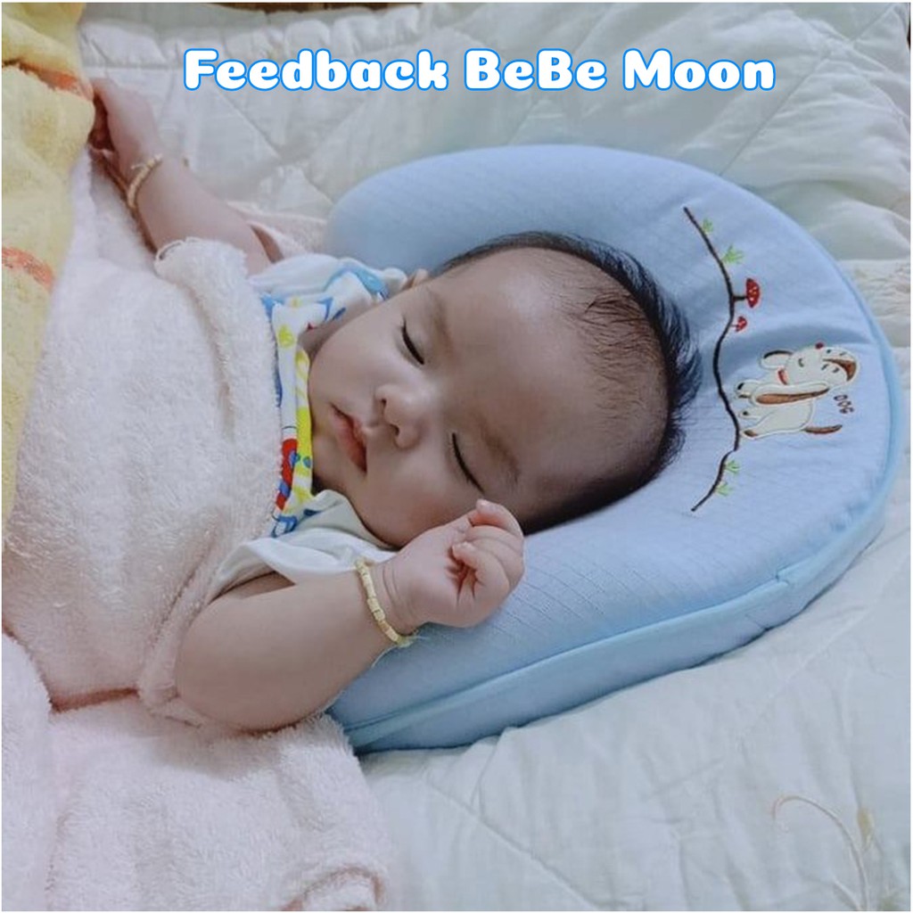 Gối Cao Su Non Bebe Moon cho bé, mềm mại thoáng khi tính đàn hồi cao, giúp bé ngủ sâu giấc hơn
