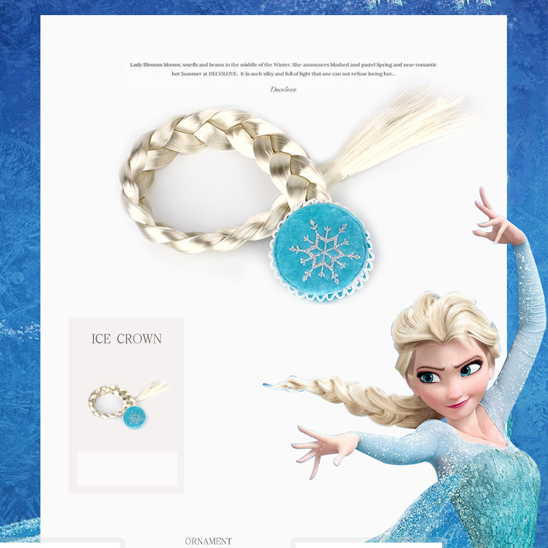 Bộ Tóc giả+Găng tay+Vương miện+Đũa phép hóa trang công chúa Elsa cho bé gái