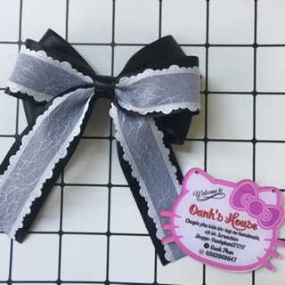 Kẹp nơ ruy băng phối ren