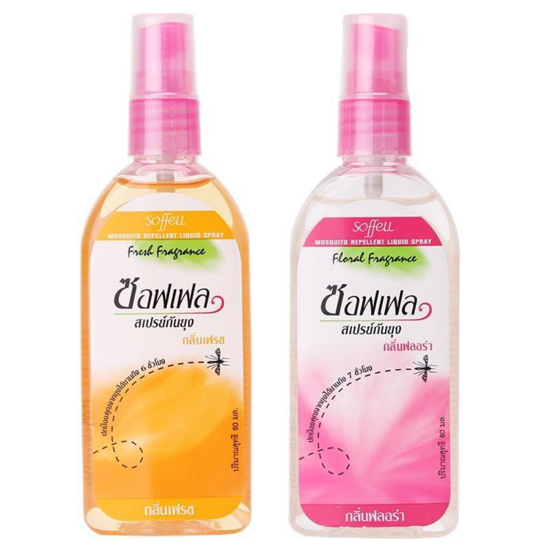 Chai Xịt Muỗi Soffell Thái Lan 80ml Hương Cam và Dâu