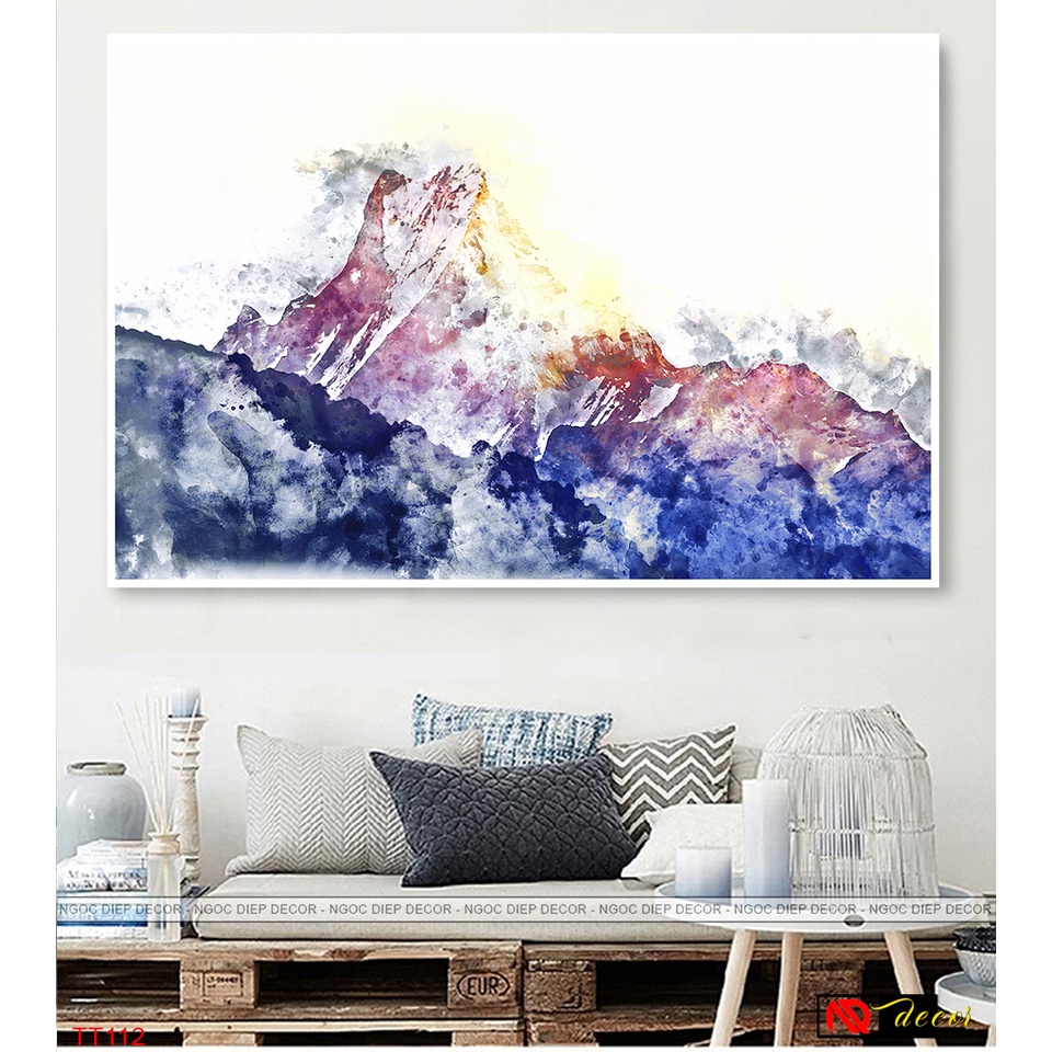 Tranh In Trìu Tượng phong cách Sơn Dầu treo tường nghệ thuật trang trí phòng khách Vintage hiện đại cao cấp A71