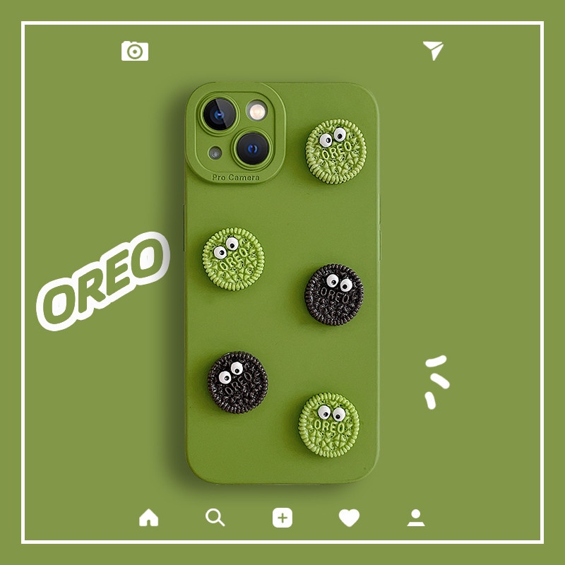 Ốp Điện Thoại Silicon Hình Bánh Quy 3D Màu Matcha IPhone 13 13Pro 13ProMax 12 12Pro 12ProMax 11 11Pro 11ProMax XSmax XR X XS 8 7Plus