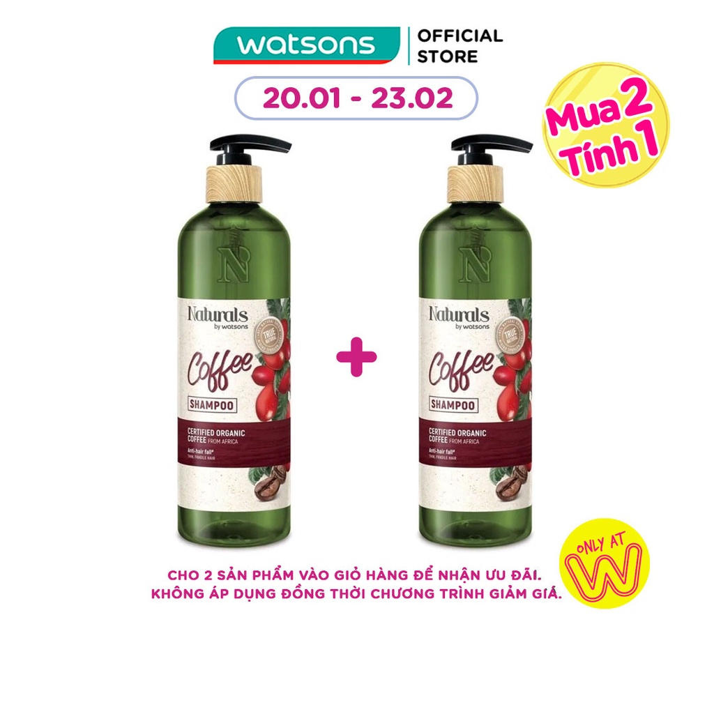Dầu Gội Naturals By Watsons True Natural Chiết Xuất Coffee 490ml