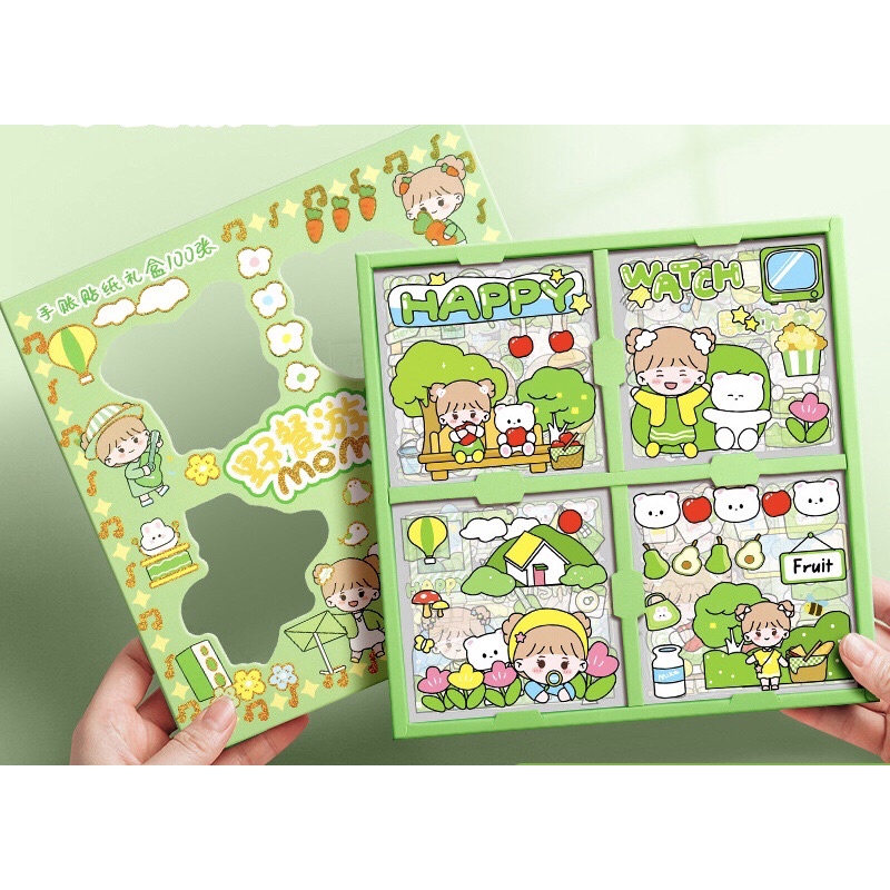 [1 Miếng] Sticker dễ thương siêu dính trang trí bình nước, sổ tay tiện dụng