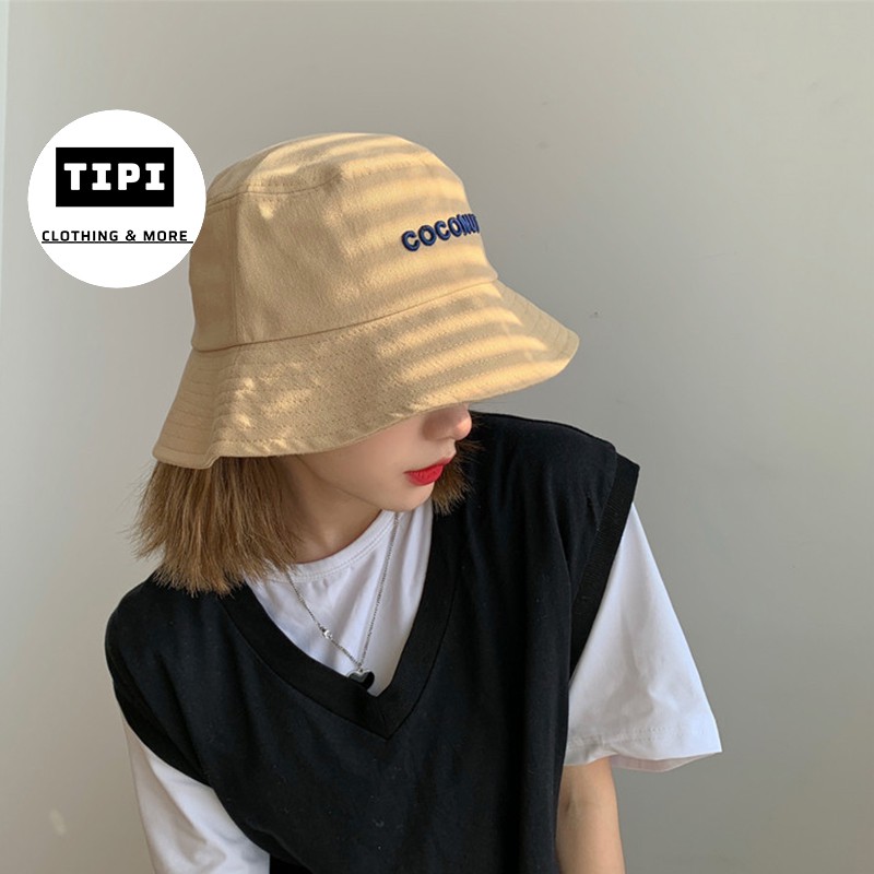 Mũ bucket chất kaki cao cấp thêu chữ Coconut