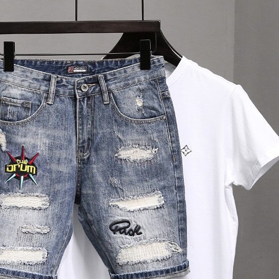 Quần Short Jean Nam Đẹp Chất Bò Co Giãn Cao Cấp, Quần Ngố rách Mẫu Mới Phong Cách Hàn Quốc