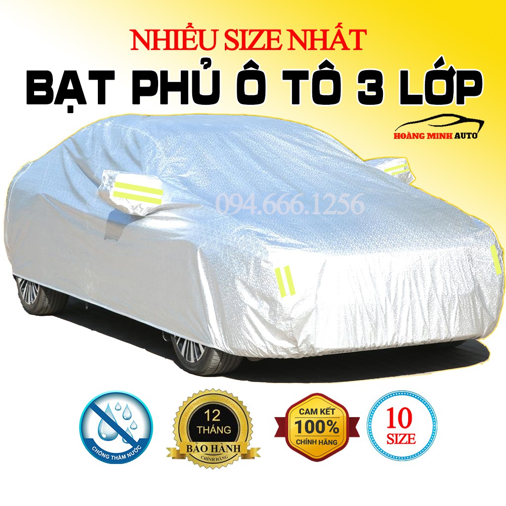 Bạt phủ ô tô 3 lớp cao cấp - Hàng dày nặng 3kg - Chống nóng, chống xước, chống cháy [Hot 2021] | BigBuy360 - bigbuy360.vn