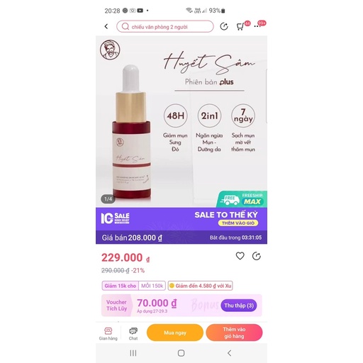 Bà Lão Huyết Sâm – Red Ginseng Skin Care Acnes