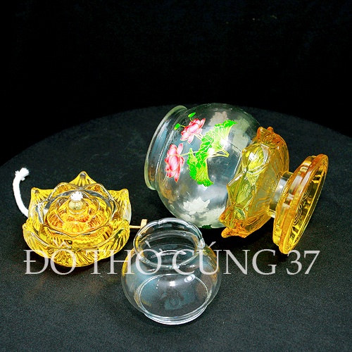 ĐÈN DẦU LƯU LY - HỒ LÔ BÔNG SEN