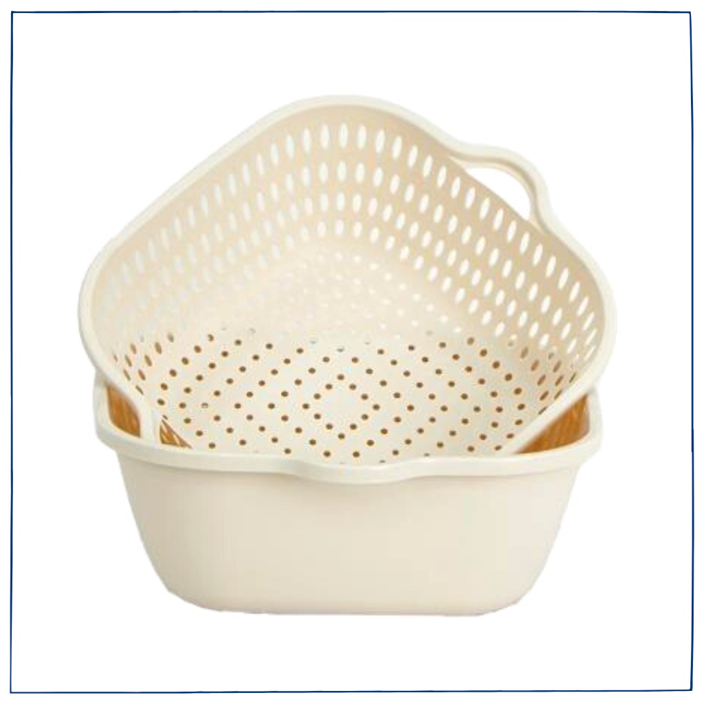 Bộ Thau Rổ Nhựa Vuông 6 Món Việt Nhật- MUA 1 ĐƯỢC 6 chậu rổ - Set 3 Rổ 3 Chậu Việt Nhật Dày Dặn Nhựa Cao Cấp