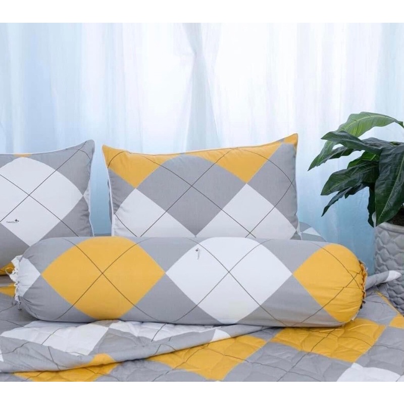Drap cotton 100% , ga trải giường cao cấp chuẩn LOGO CTY mẫu Ô VÀNG