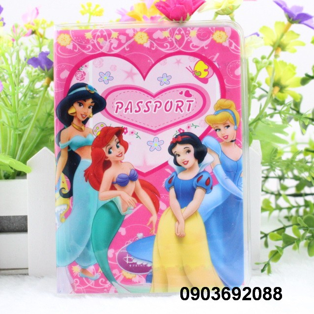 Vỏ bọc bao passport/ hộ chiếu Plastis dẻo công chúa Disney