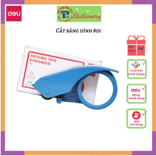 Cắt băng dính cầm tay Deli màu xanh, cam thuận tiện sử dụng văn phòng, kho bãi- 1 chiếc - 801