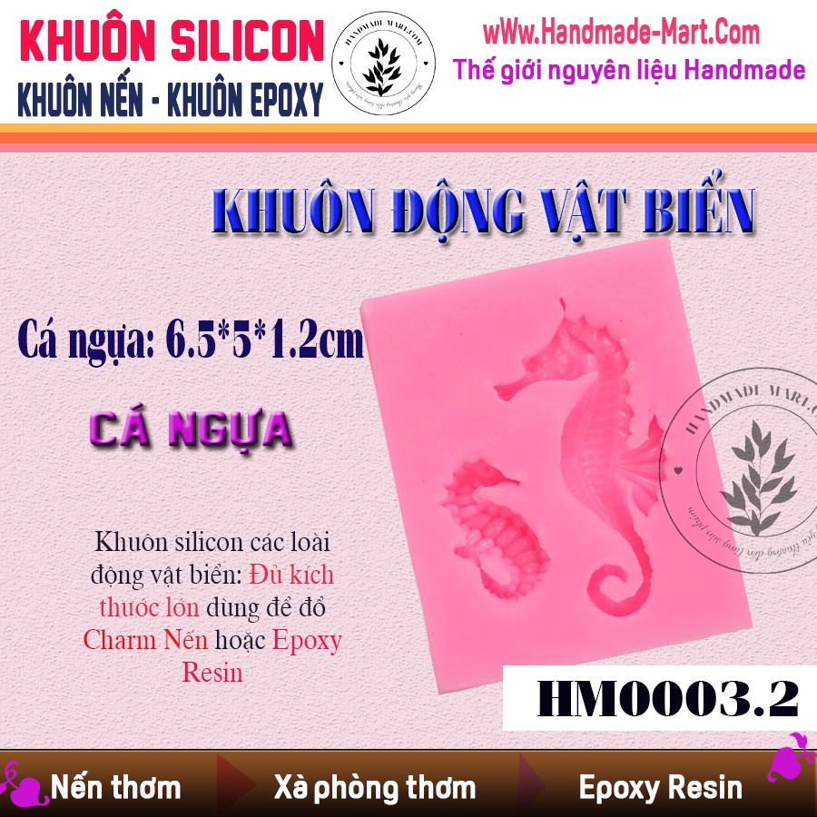 Khuôn silicon động vật biển đầy đủ các loài dùng làm nến hay bánh kẹo dẻo - HM003