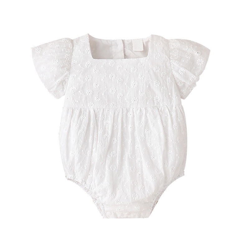 Body bé gái đồ sơ sinh từ 0 đến 24 tháng Cotton Màu Trắng Dành bodysuit liền thân mùa hè tay tay ngắn áo cho bé trẻ em
