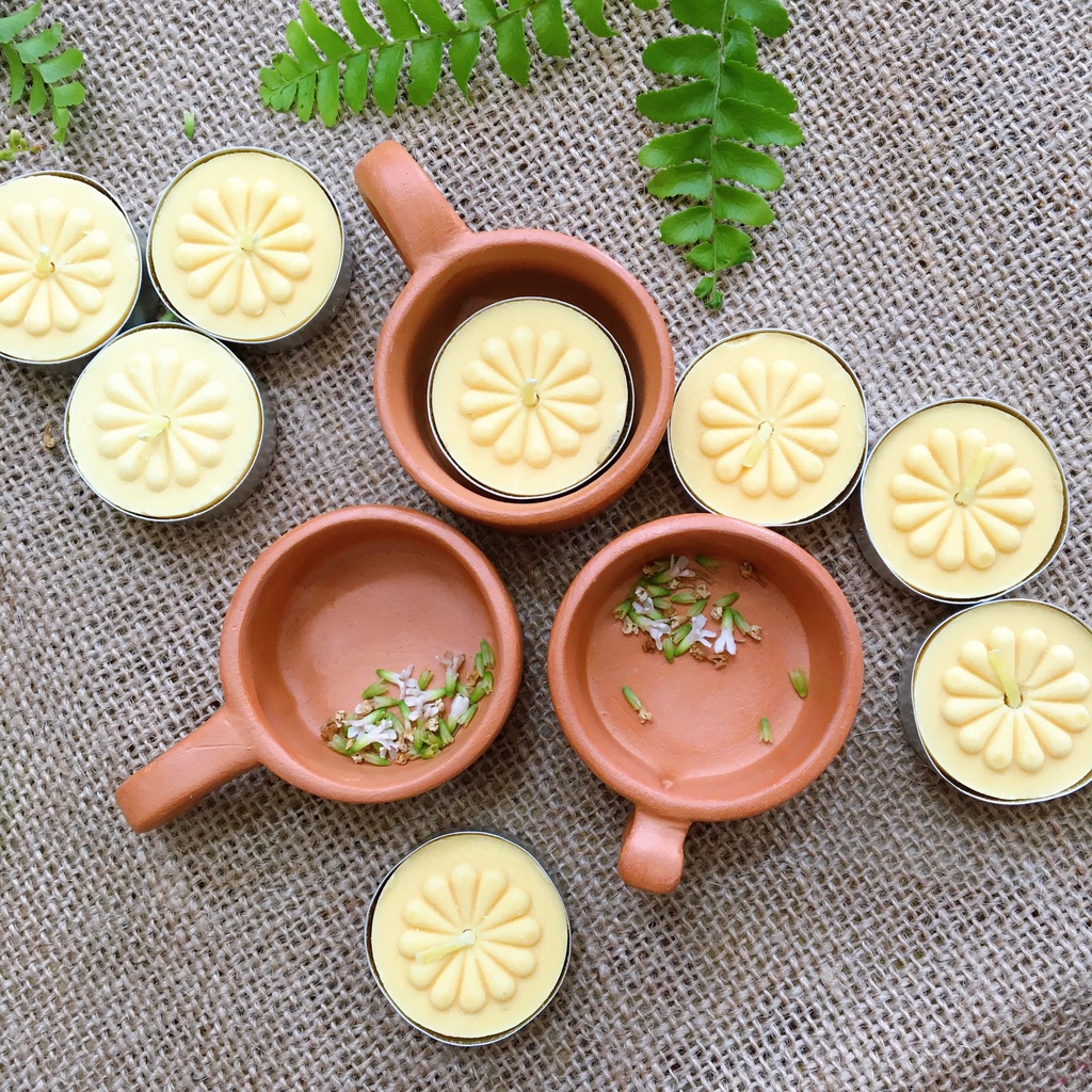 Ly terra cotta đựng nến Green Farm ly đất nung từ Quảng Nam