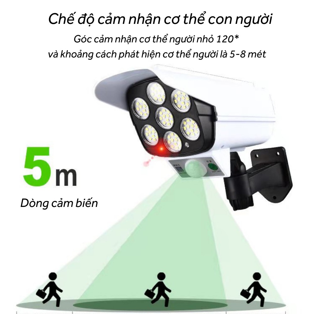 Đèn năng lượng mặt trời, Đèn led giả camera siêu sáng xoay 360 độ TIME HOME