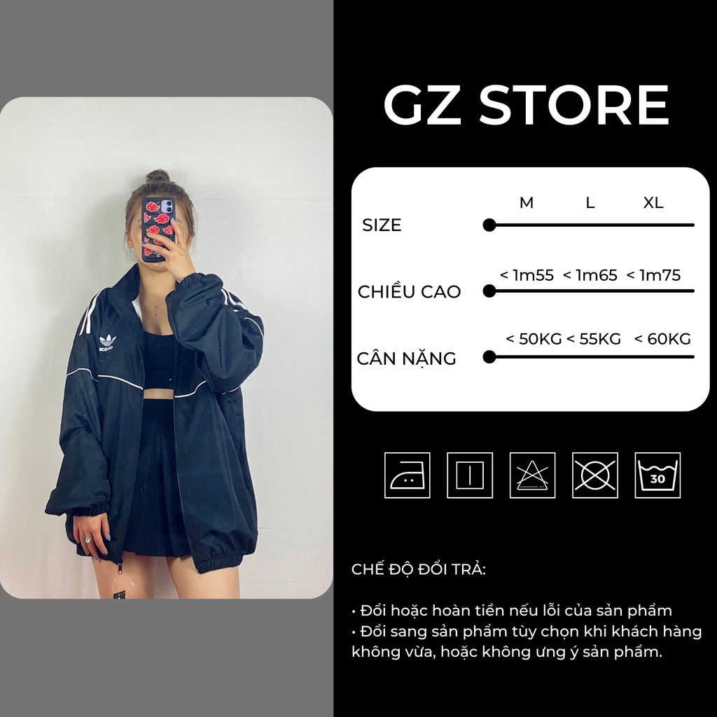 Áo khoác Adidas thể thao nam nữ unisex, áo khoác thun umi poly co dãn  cao cấp adidas 2 lớp chuẩn form GZStore180