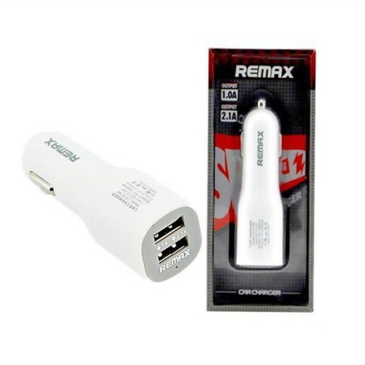 Cốc Sạc Xe Hơi 2 Cổng USB Remax Cao Cấp