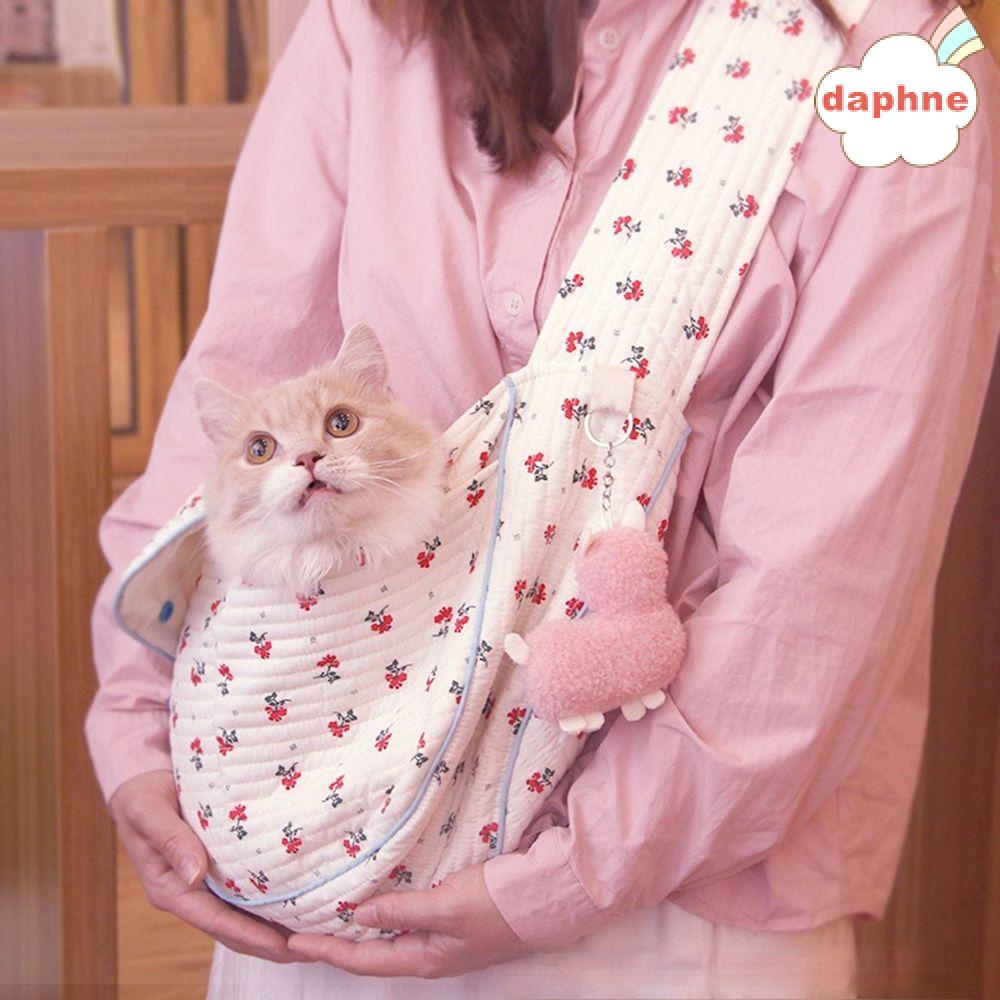 Túi đựng thú cưng đeo chéo vai bằng vải cotton thoáng khí tiện dụng mang