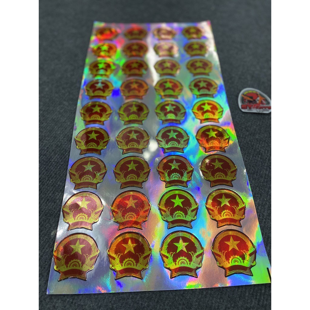 Tem Quốc Huy ( tem Đảng ) trang trí xe máy ( giá cả bảng )