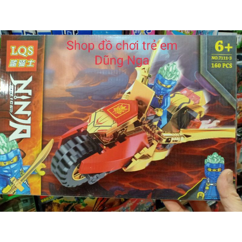 Lego Ninja LQS xiêu xe chiến binh kết hợp rồng hoàng kim lớn NO. 82008-4
