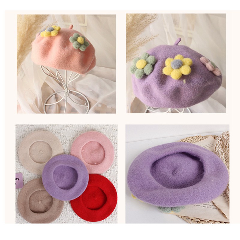 Mũ Beret Thời Trang Xinh Xắn Cho Bé Gái