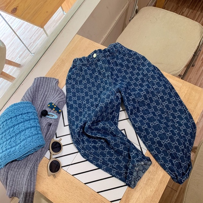 Quần Jeans Dài Ống Đứng Thời Trang Cho Bé Gái