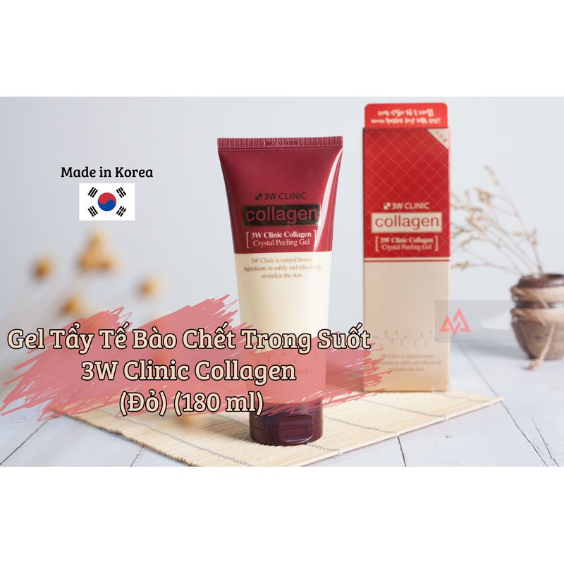 Gel tẩy da chết collagen 3W CLINIC Collagen Crystal Peeling Gel 180ml - HAFA BEAUTY