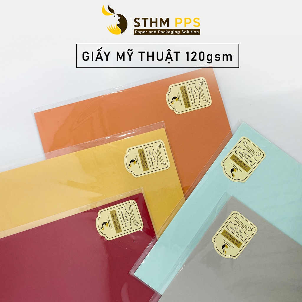 [STHM PPS] - 10 tờ Magic color - 120gsm - Giấy mỹ thuật màu - Làm bìa sổ tay, gấp giấy thủ công