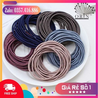 Set 100 thun buộc tóc nhiều màu túi zip