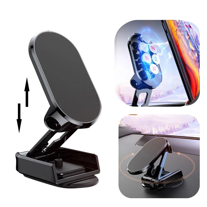 Sakora Giá Đỡ Điện Thoại Trên Ô Tô GẬP XOAY 360 Độ Dạng Hít Bằng Nam Châm Siêu Chắc Gắn Vào Mọi Vị Trí Xe Ô Tô SK-D11ZJB