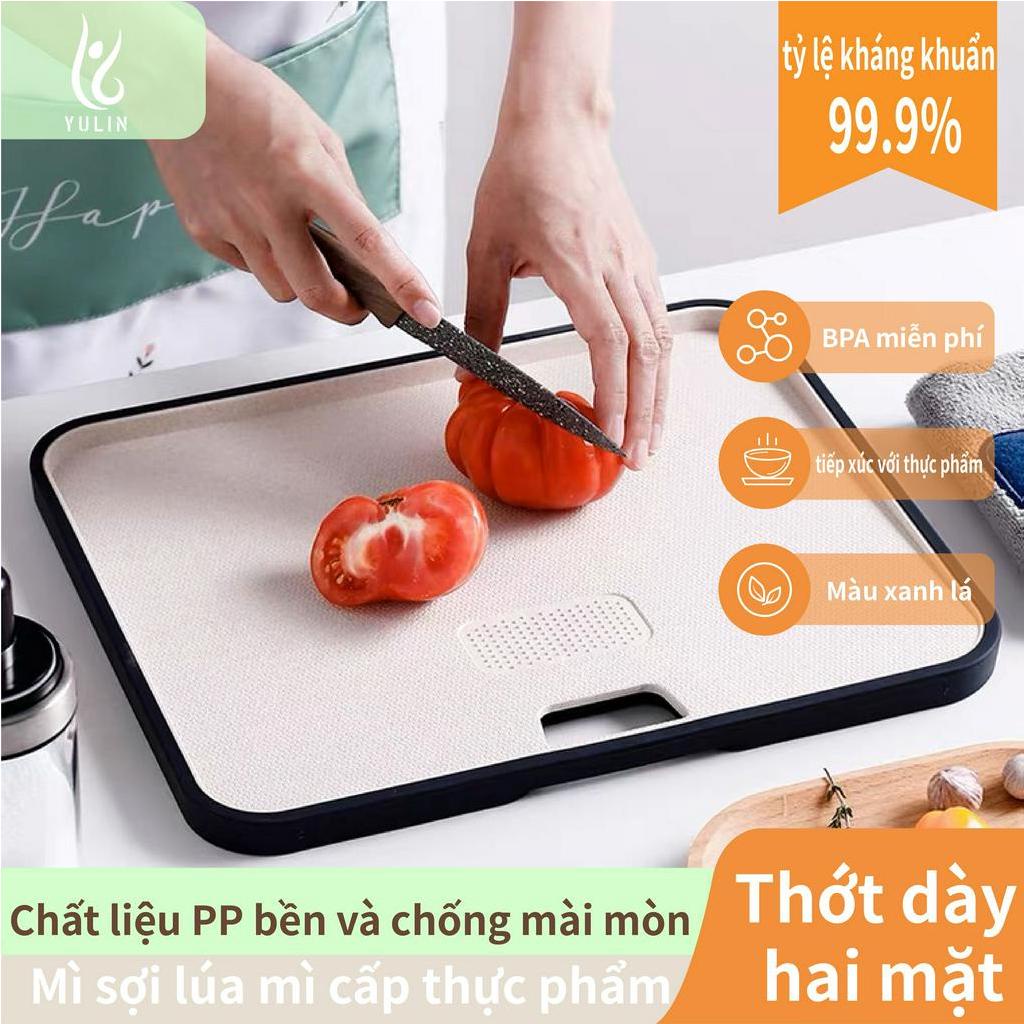 【Mức thực phẩm 100%】Thớt rơm lúa mì Thớt nhà bếp Nano Sử dụng mặt thớt nhựa kháng khuẩn thớt nhựa kháng