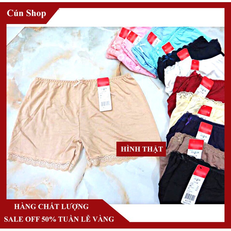 Quần mặc bên trong váy 4 màu chất vải cotton ren quyến rũ  ྇