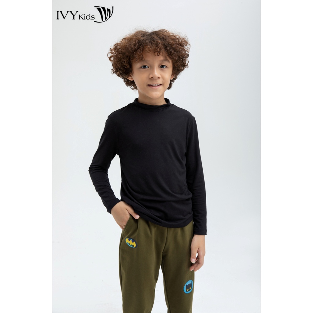 Áo thun cổ lọ bé trai IVY moda MS 58K1187