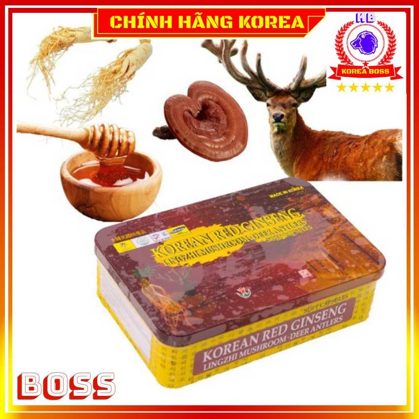 Đạm hồng sâm hàn quốc cô đặc hộp 60 viên, thực phẩm cho sức khỏe, Korea Boss