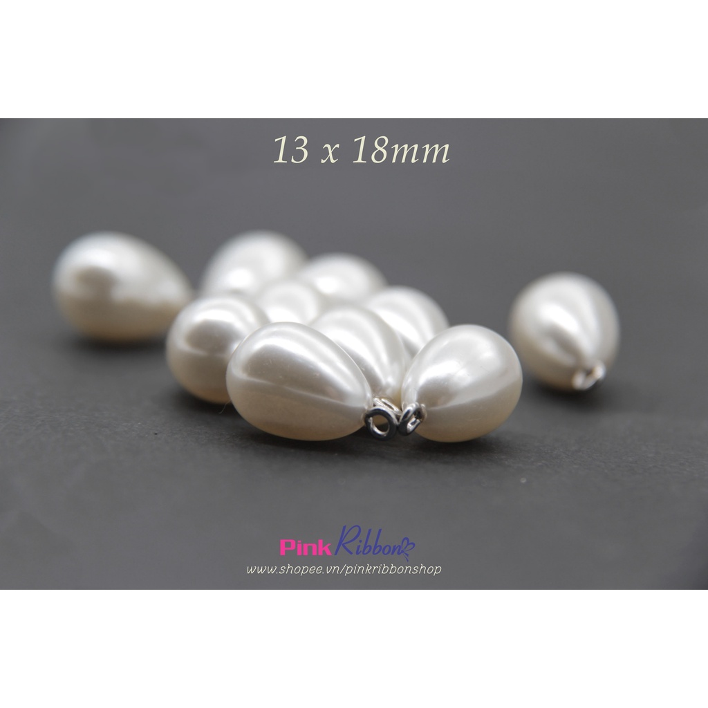 Set 5c - Hạt nhựa giả trai hình giọt lệ 13*18mm
