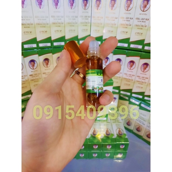 1 lốc 12 lọ dầu lăn 22 vị thảo dược Herbal Liquid Balm Yatim Brand 8ml Thái Lan (Xanh lá)