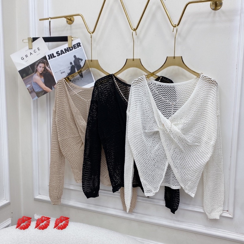ÁO LƯỚI XOẮN LƯNG DÂY NGỌC NEW